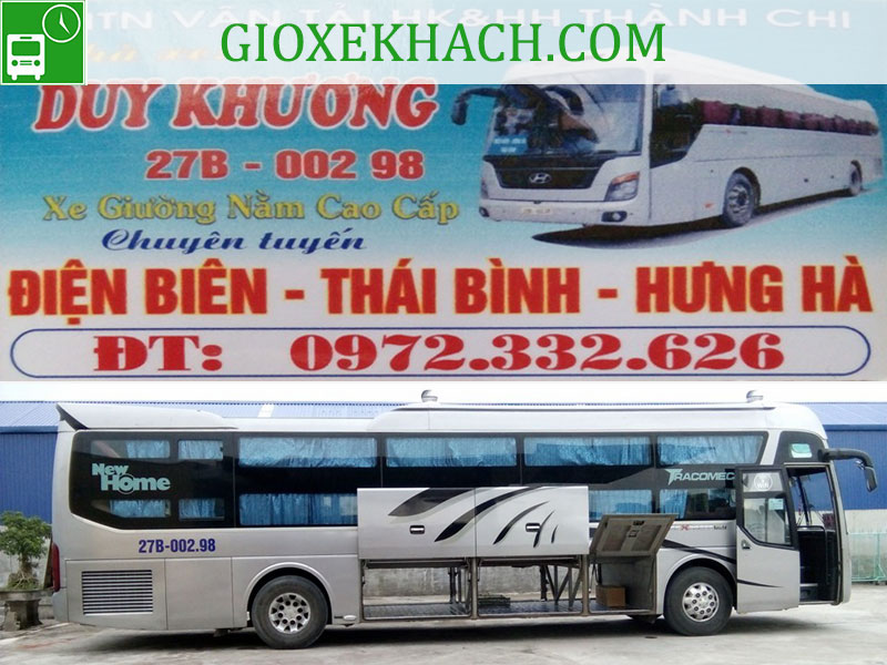 Xe khách tuyến Điện Biên đi Hưng Hà Thái Bình - Xe giường nằm cao cấp