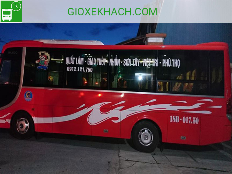 Xe khách tuyến Quất Lâm - Giao Thủy đi Việt Trì - Phú Thọ nhà xe Đại Duy